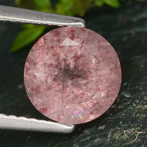 1.96ct Natural Rose Pink Strawberry Quartz, Round, Translucent