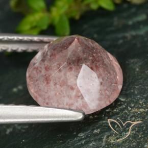 Strawberry Quartz Gemstone in 8 mm (calibrated) Size for Sale, Strawberry Quartz Stone in Rose Pink Color