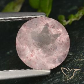 1.78 ct Pink Strawberry Quartz Stone, Natural Strawberry Quartz in Round Facet Shape for Sale