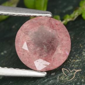 1.77 ct Pink Strawberry Quartz Stone, Natural Strawberry Quartz in Round Facet Shape for Sale