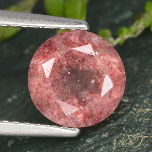 1.77ct Natural Rose Pink Strawberry Quartz, Round, Translucent