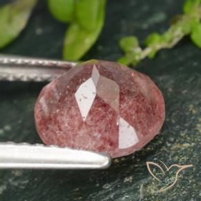 Strawberry Quartz Gemstone in 8 mm (calibrated) Size for Sale, Strawberry Quartz Stone in Rose Pink Color