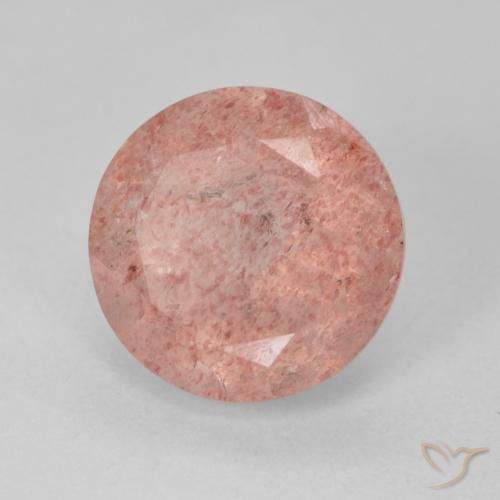 4.95ct Natural Medium Pink Strawberry Quartz, Round, Translucent