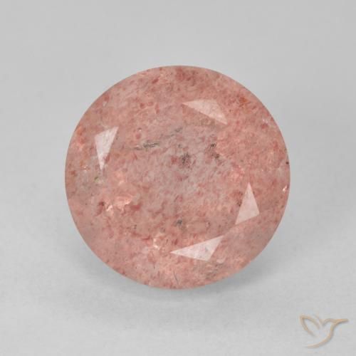 4.95 ct Pink Strawberry Quartz Stone, Natural Strawberry Quartz in Round Facet Shape for Sale