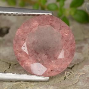 4.68 ct Pink Strawberry Quartz Stone, Natural Strawberry Quartz in Round Facet Shape for Sale