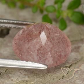 Strawberry Quartz Gemstone in 11 mm (calibrated) Size for Sale, Strawberry Quartz Stone in Medium Pink Color