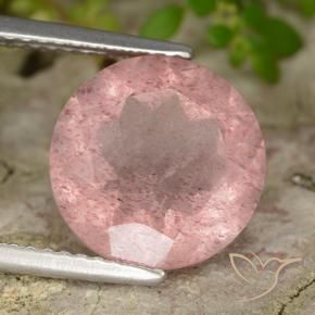 4.16 ct Pink Strawberry Quartz Stone, Natural Strawberry Quartz in Round Facet Shape for Sale