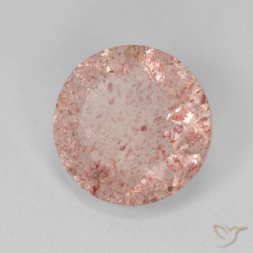 3.55 ct Pink Strawberry Quartz Stone, Natural Strawberry Quartz in Round Facet Shape for Sale