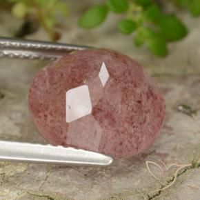 Strawberry Quartz Gemstone in 11 mm (calibrated) Size for Sale, Strawberry Quartz Stone in Medium Pink Color
