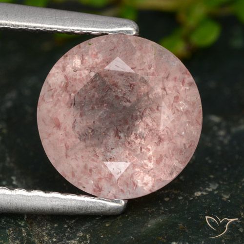 1.73ct Natural Light Pink Strawberry Quartz, Round, Translucent