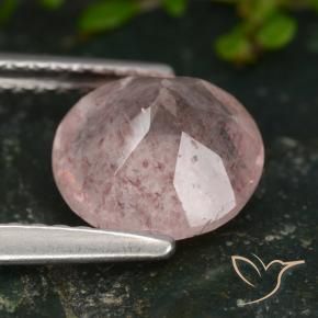Strawberry Quartz Gemstone in 8 mm (calibrated) Size for Sale, Strawberry Quartz Stone in Light Pink Color