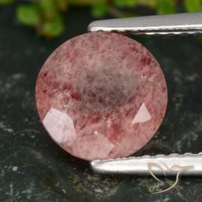1.93 ct Pink Strawberry Quartz Stone, Natural Strawberry Quartz in Round Facet Shape for Sale