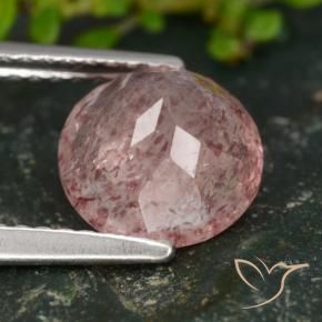 Strawberry Quartz Gemstone in 8 mm (calibrated) Size for Sale, Strawberry Quartz Stone in Medium Pink Color