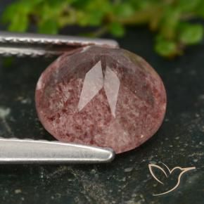Strawberry Quartz Gemstone in 8 mm (calibrated) Size for Sale, Strawberry Quartz Stone in Medium Pink Color