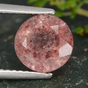 Medium Pink Erdbeerquarz Edelstein - 1.7ct Rund Facettenschliff (ID: 474923)