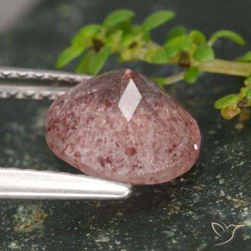 Strawberry Quartz Gemstone in 8 mm (calibrated) Size for Sale, Strawberry Quartz Stone in Medium Pink Color