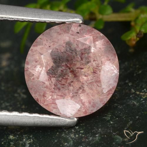 1.60ct Natural Medium-Light Pink Strawberry Quartz, Round, Translucent