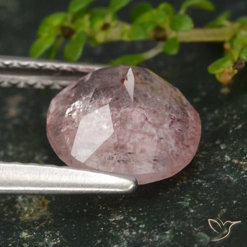 Strawberry Quartz Gemstone in 8 mm (calibrated) Size for Sale, Strawberry Quartz Stone in Medium-Light Pink Color