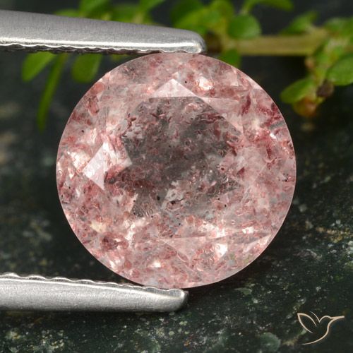 2.01ct Natural Light Pink Strawberry Quartz, Round, Translucent