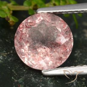 2.01 ct Pink Strawberry Quartz Stone, Natural Strawberry Quartz in Round Facet Shape for Sale