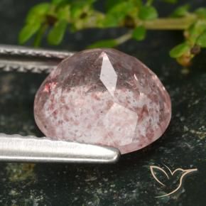 Strawberry Quartz Gemstone in 8 mm (calibrated) Size for Sale, Strawberry Quartz Stone in Light Pink Color