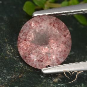 1.67 ct Pink Strawberry Quartz Stone, Natural Strawberry Quartz in Round Facet Shape for Sale