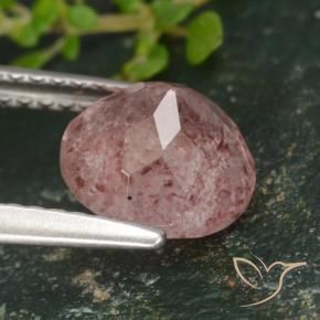 Strawberry Quartz Gemstone in 8 mm (calibrated) Size for Sale, Strawberry Quartz Stone in Earthy Pink Color