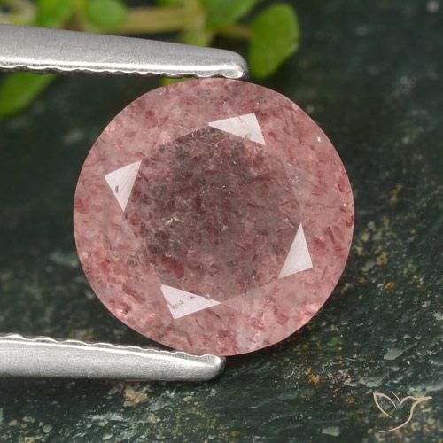 1.77ct Natural Medium-Light Pink Strawberry Quartz, Round, Translucent