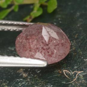 Strawberry Quartz Gemstone in 8 mm (calibrated) Size for Sale, Strawberry Quartz Stone in Medium-Light Pink Color
