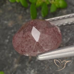Strawberry Quartz Gemstone in 8 mm (calibrated) Size for Sale, Strawberry Quartz Stone in Medium Pink Color