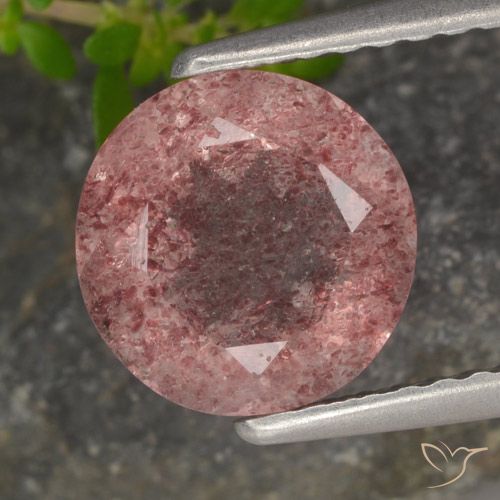 1.78ct Natural Rose Pink Strawberry Quartz, Round, Translucent