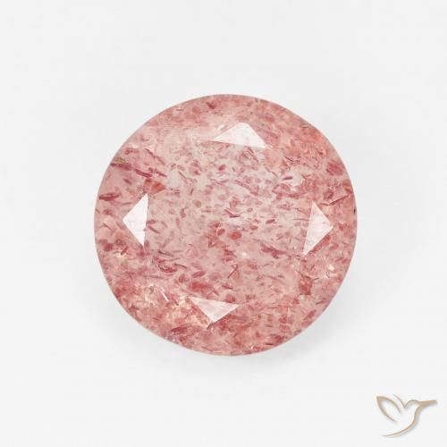 1.58ct Natural Earthy Pink Strawberry Quartz, Round, Translucent