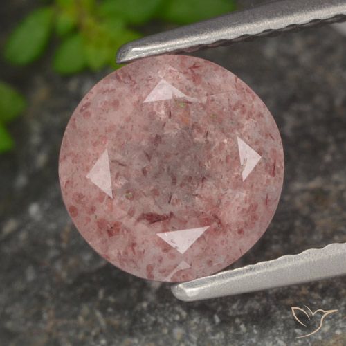 1.85ct Natural Light Pink Strawberry Quartz, Round, Translucent