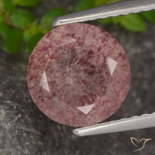 1.94ct Natural Medium Pink Strawberry Quartz, Round, Translucent
