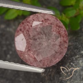 1.94 ct Pink Strawberry Quartz Stone, Natural Strawberry Quartz in Round Facet Shape for Sale