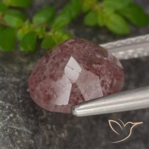 Strawberry Quartz Gemstone in 8 mm (calibrated) Size for Sale, Strawberry Quartz Stone in Medium Pink Color