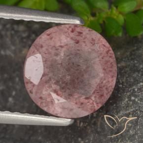 1.71 ct Pink Strawberry Quartz Stone, Natural Strawberry Quartz in Round Facet Shape for Sale