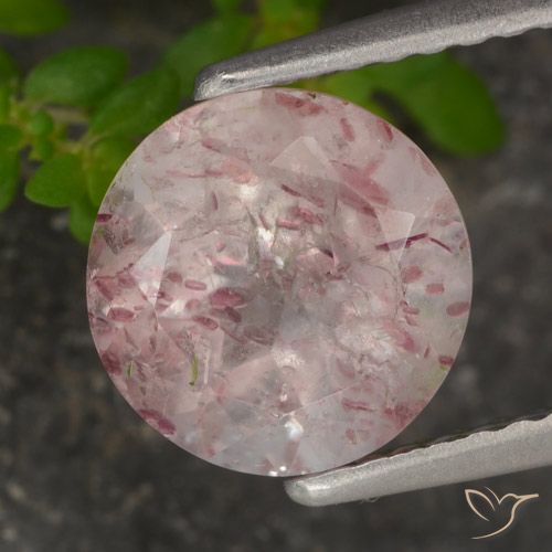 1.72ct Natural Light Pink Strawberry Quartz, Round, Translucent