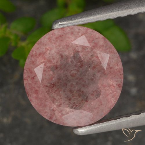 2.00ct Natural Medium Pink Strawberry Quartz, Round, Translucent