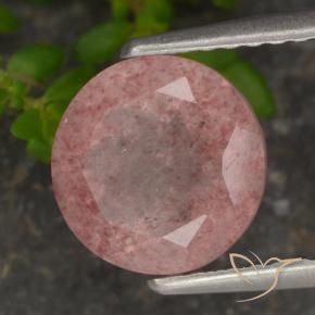 2.00 ct Pink Strawberry Quartz Stone, Natural Strawberry Quartz in Round Facet Shape for Sale