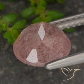 Strawberry Quartz Gemstone in 8 mm (calibrated) Size for Sale, Strawberry Quartz Stone in Medium Pink Color