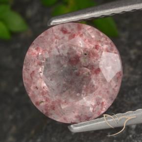 1.89 ct Pink Strawberry Quartz Stone, Natural Strawberry Quartz in Round Facet Shape for Sale