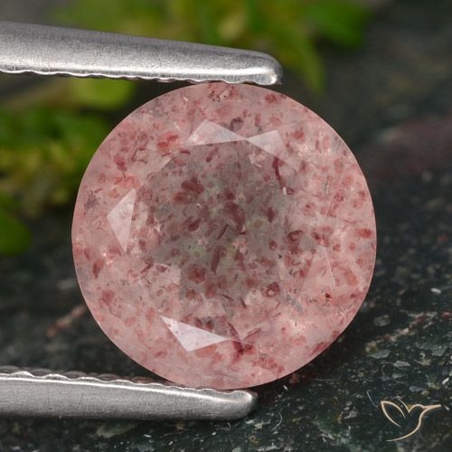 1.79ct Natural Rose Pink Strawberry Quartz, Round, Translucent