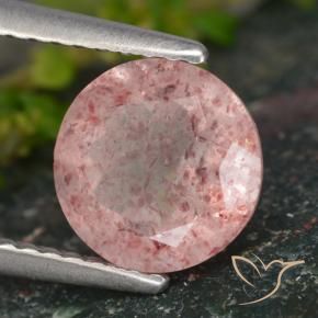 1.79 ct Pink Strawberry Quartz Stone, Natural Strawberry Quartz in Round Facet Shape for Sale