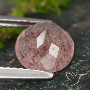 Strawberry Quartz Gemstone in 8 mm (calibrated) Size for Sale, Strawberry Quartz Stone in Rose Pink Color