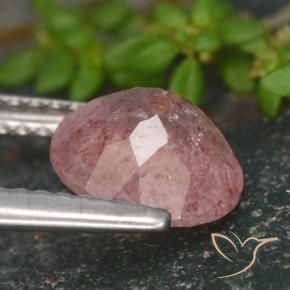 Strawberry Quartz Gemstone in 8 mm (calibrated) Size for Sale, Strawberry Quartz Stone in Medium-Dark Pink Color