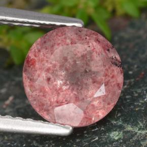 1.97 ct Pink Strawberry Quartz Stone, Natural Strawberry Quartz in Round Facet Shape for Sale