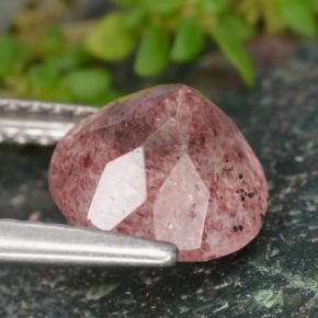 Strawberry Quartz Gemstone in 8 mm (calibrated) Size for Sale, Strawberry Quartz Stone in Medium-Dark Pink Color