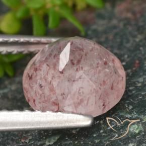 Strawberry Quartz Gemstone in 8 mm (calibrated) Size for Sale, Strawberry Quartz Stone in Coral Pink Color