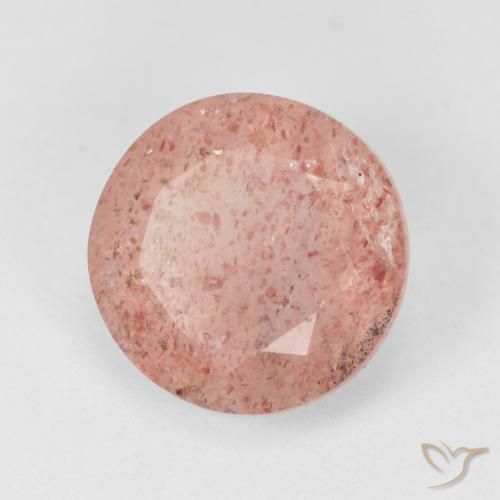 4.43 ct Pink Strawberry Quartz Stone, Natural Strawberry Quartz in Round Facet Shape for Sale